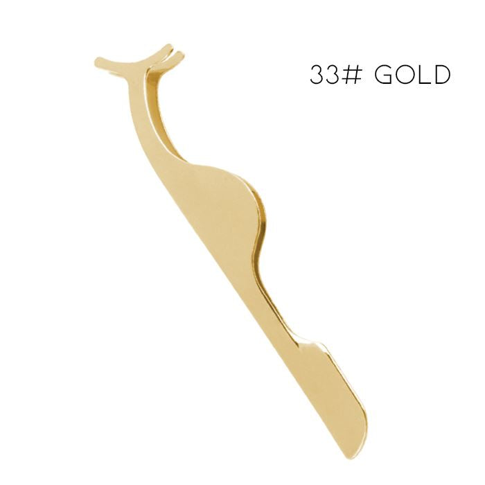False Lashes Tweezers Make-up Every Day And Night 33# Gold 1pc