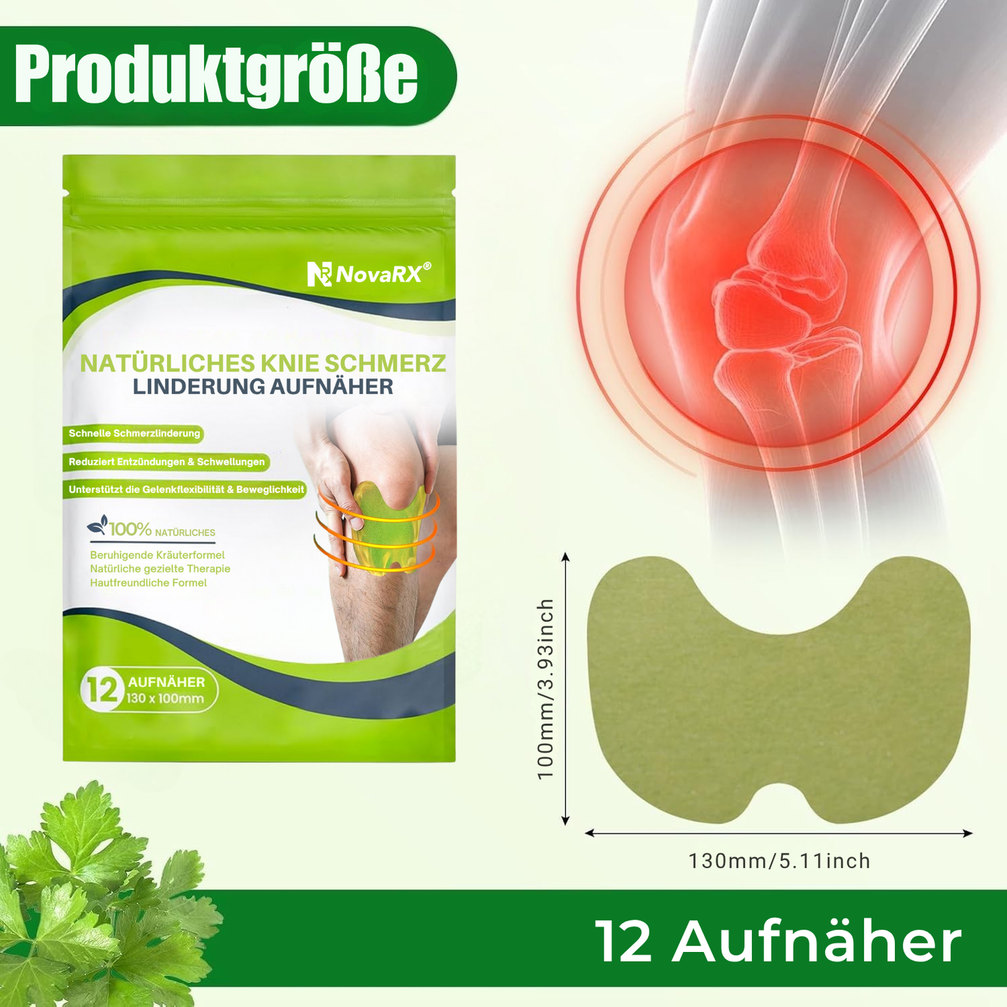 NovaRX® Natürliches Knie Schmerz Linderung Aufnäher