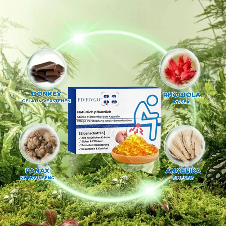 Fivfivgo™ Natürliche pflanzliche Stärke Hämorrhoiden-Kapseln