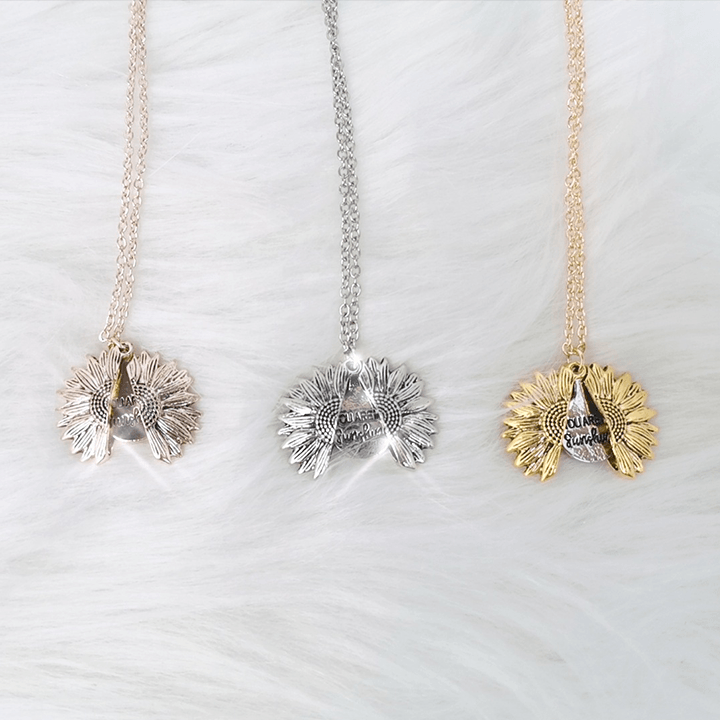 You Are My Sunshine Sunflower Necklace