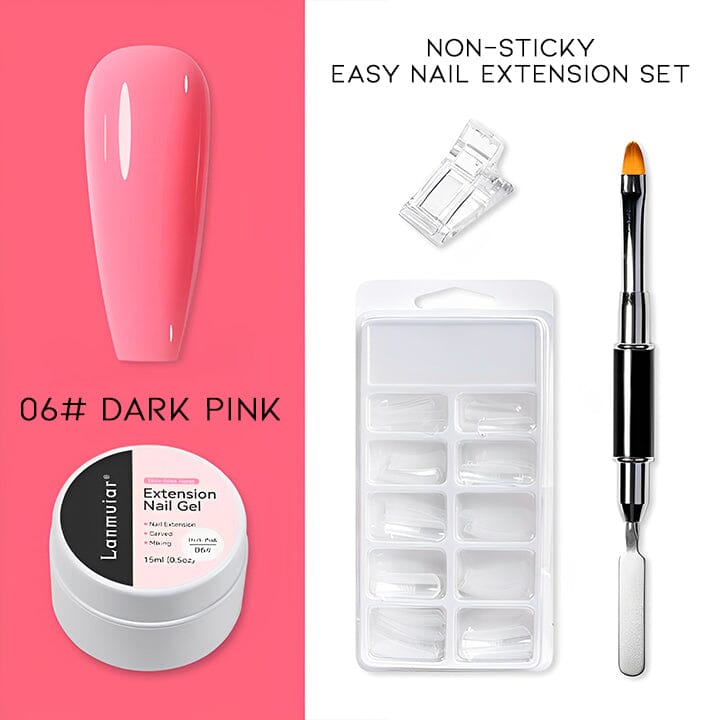 Non-Sticky Easy Nail Extension Every Day And Night 06# Dark Pink Nail Extension Gel Set