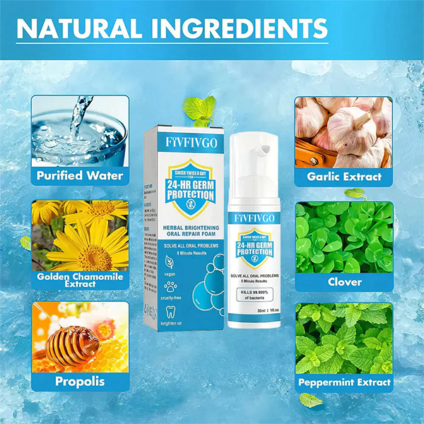 Fivfivgo™ Mousse réparatrice buccale éclaircissante à base de plantes