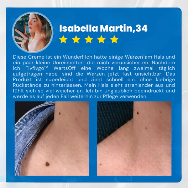 Fivfivgo™ WartsOff Creme zur sofortigen Entfernung von Hautunreinheiten👩⚕️Deutsche Dermatologische Gesellschaft (AADA) zugelassen (Entfernung von Hautanhängseln, Warzen und dunklen Flecken)