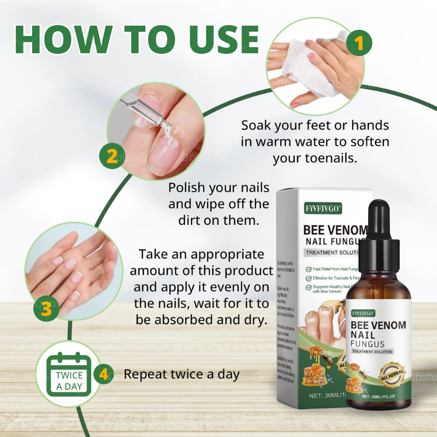 Fivfivgo® Bee Venom Nail Fungus Treatment Solution: Natural Formula for Toenail & Fingernail Health