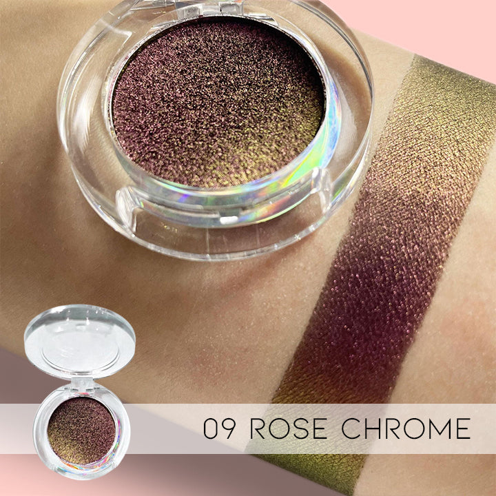 Color Reflect Multichrome Glitter Pressed Eyeshadow Make-up Every Day And Night 09 Rose Chrome 1PC