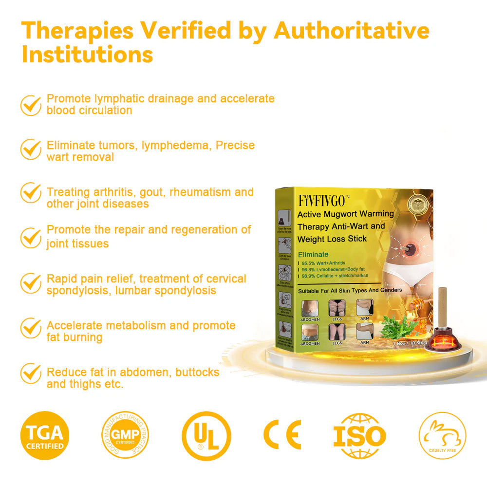 Fivfivgo™ Bioactive Wormwood Heat Therapy Wart Removal and Weight Loss Stick: Warmth and Slimming for a Healthy Glow!