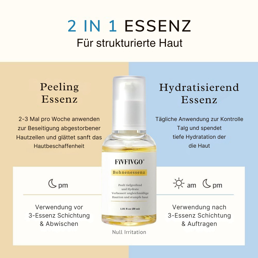 Fivfivgo® Bohnen-Essenz-Serum – Schält sanft, spendet Feuchtigkeit und hilft, dunkle Flecken zu verblassen
