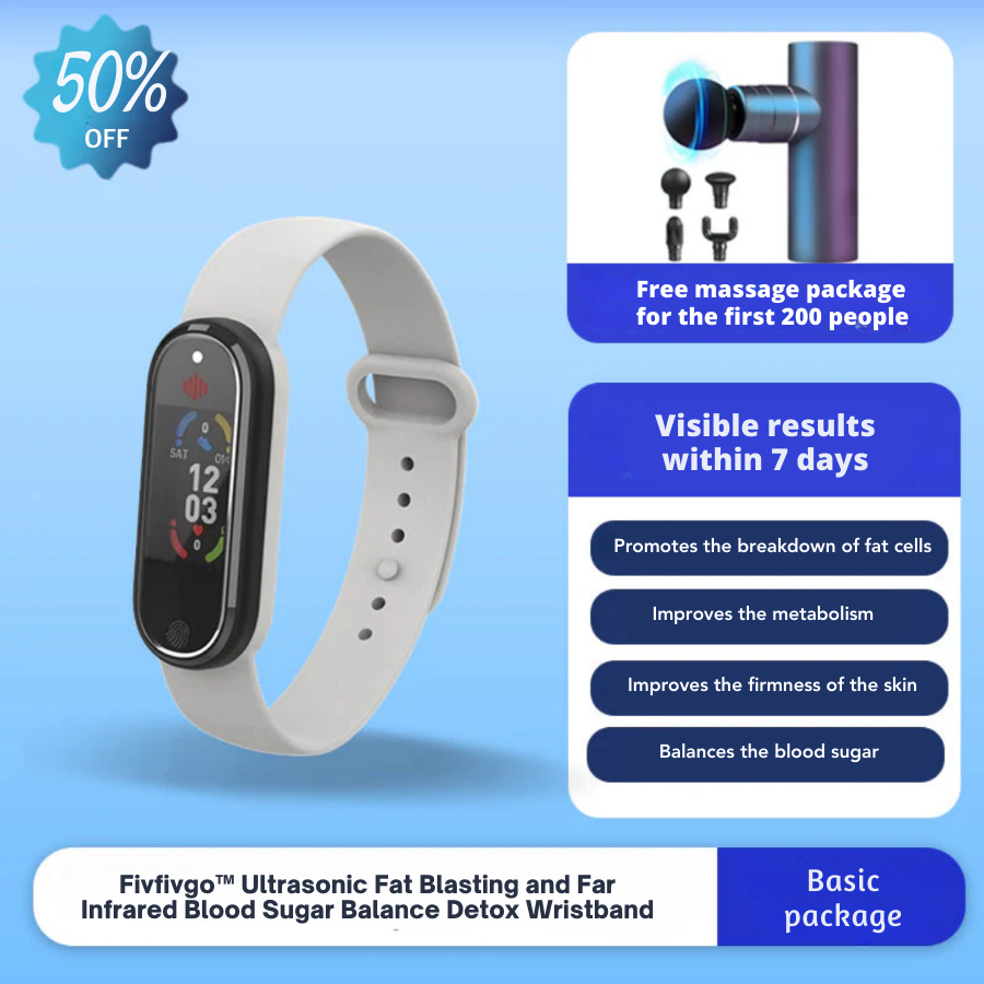 Fivfivgo™ Ultrasonic Fat Blasting and Far Infrared Blood Sugar Balance Detox Wristband