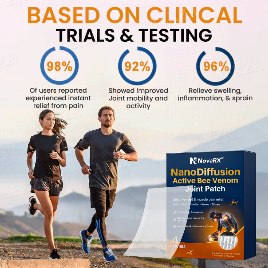 NovaRX® NanoDiffusion Active Bee Venom Joint Patch –🐝 🦵Relief for Shoulder, Neck, Back & Knee Pain in 10 Minutes!