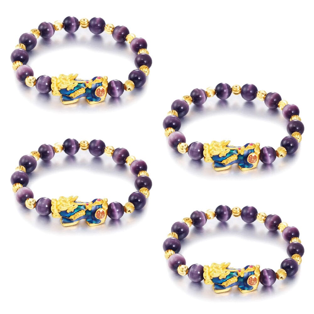 Fivfivgo™ Bracelet d'améthyste FengShui Pi Xiu
