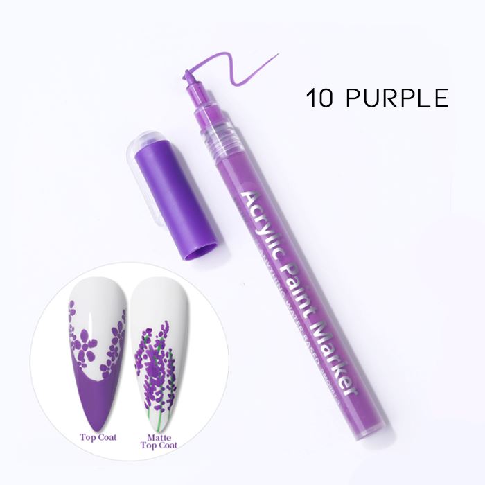 Nail Art Graffiti Pen Nail Every Day And Night 10 Purple 1pc