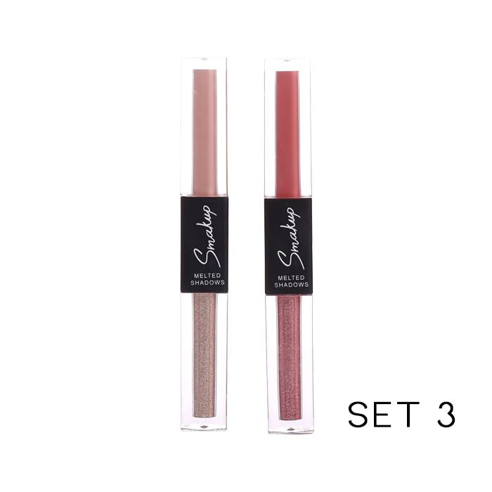 Matt & Glitter 2-In-1 Liquid Eyeshadow Make-up Every Day And Night Set 3 Nude & Orange (2pcs 25% OFF) $10.5 Each 1pc