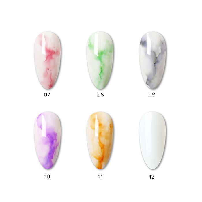 Watercolor Style Gel Nail Liquid Nail Every Day And Night 07 Red 1PC