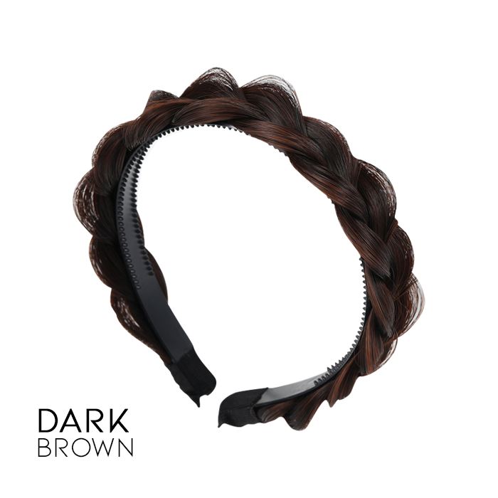 Casual Braided Natural-looking Hairband Hair Styling Tools Every Day And Night Dark Brown