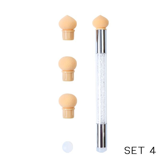 Nail Art Sponge Pen Nail Every Day And Night Pen With 3 Sponge Heads & 1 Nail Stamp