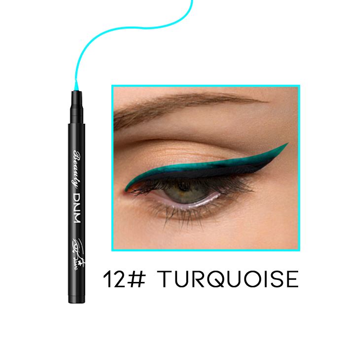 12HRS Waterproof Felt Tip Eyeliner Make-up Every Day And Night 12# Turquoise