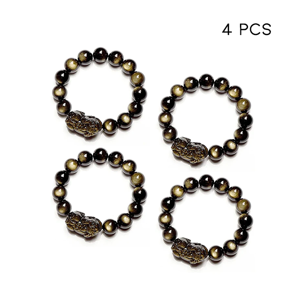 Fivfivgo™ Feng Shui Golden Sheen Obsidian Bracelet