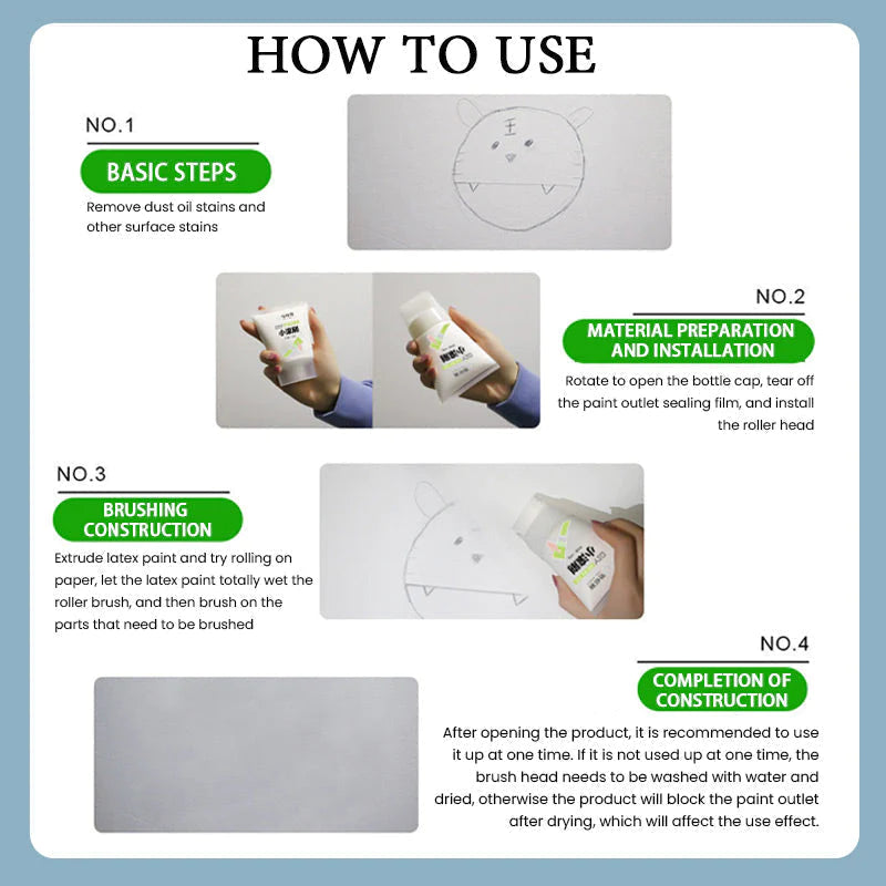 SMALL ROLLING BRUSH WALL LATEX PAINT