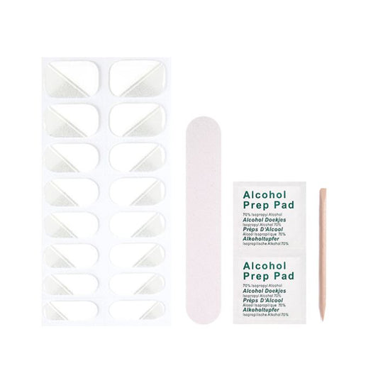 Time Saving Semi-Cured Gel Nail Sticker Nail Every Day And Night White 