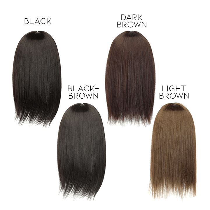 Straight Long Clip-in Hair Topper Morning Shades Black Brown 