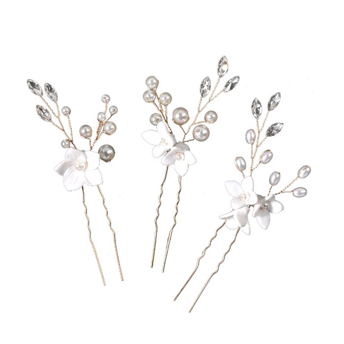 Simple & Elegant Floral Bridal Hair Comb Hair Styling Tools Every Day And Night Gold 
