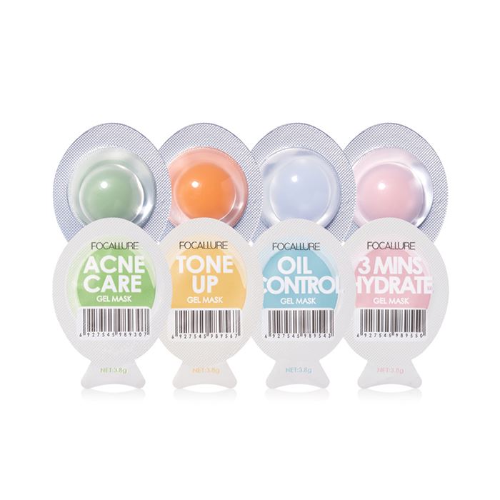 Lazy Skincare Rinse-Free Gel Mask (4pcs Set) Skin Care Every Day And Night Mix Set (1 of Each) 1 Set 