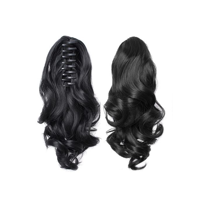Clip-On Curly Ponytail Hair Extension Hair Styling Tools Every Day And Night Black 