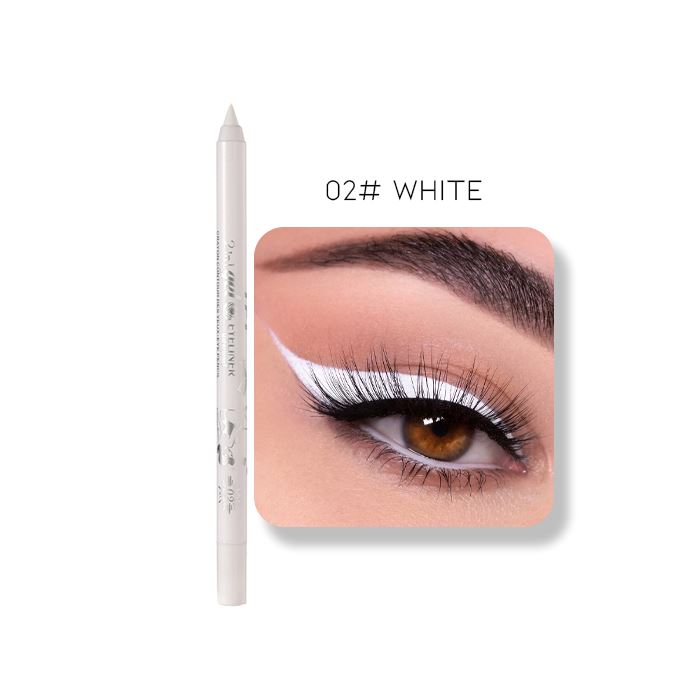 24HRS Waterproof Color Eyeliner Pencil Make-up Every Day And Night 02# White 1pc 