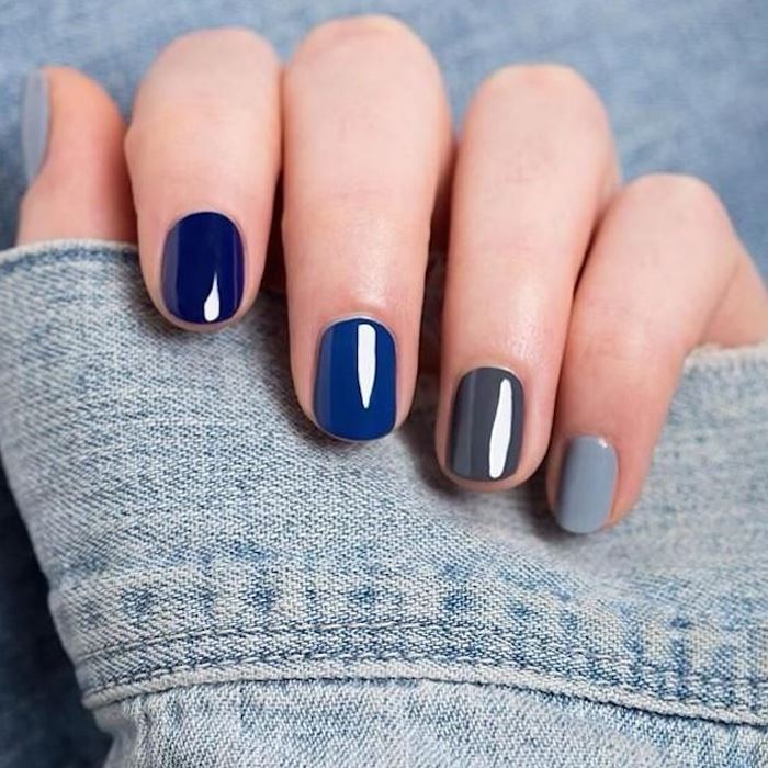 Color Gel Nail Polish (Blue Color Collection) Every Day And Night 
