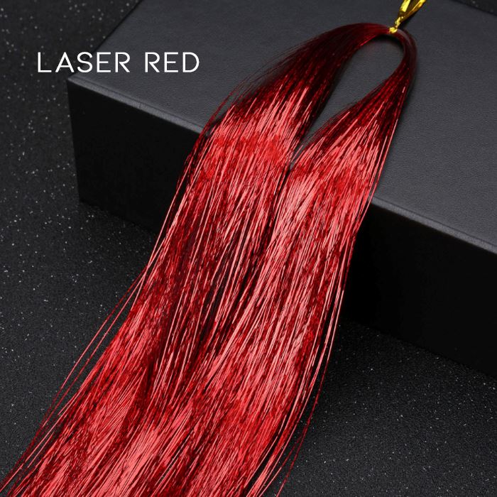 DIY Colorful Tinsel Hair (4 packs set) Hair Styling Tools Every Day And Night Laser Red 