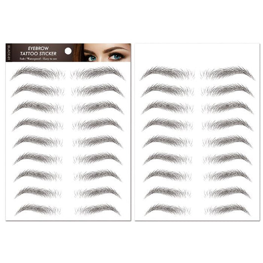 Waterproof Realistic Eyebrows Tattoo Sticker Make-up Every Day And Night Black 01 1 Set