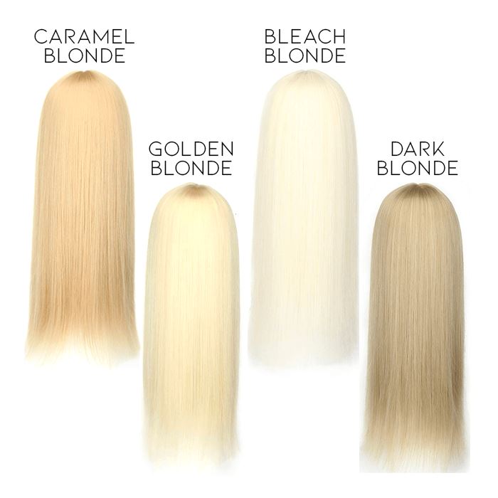 Straight Long Clip-in Hair Topper with bangs Morning Shades Caramel Blonde 