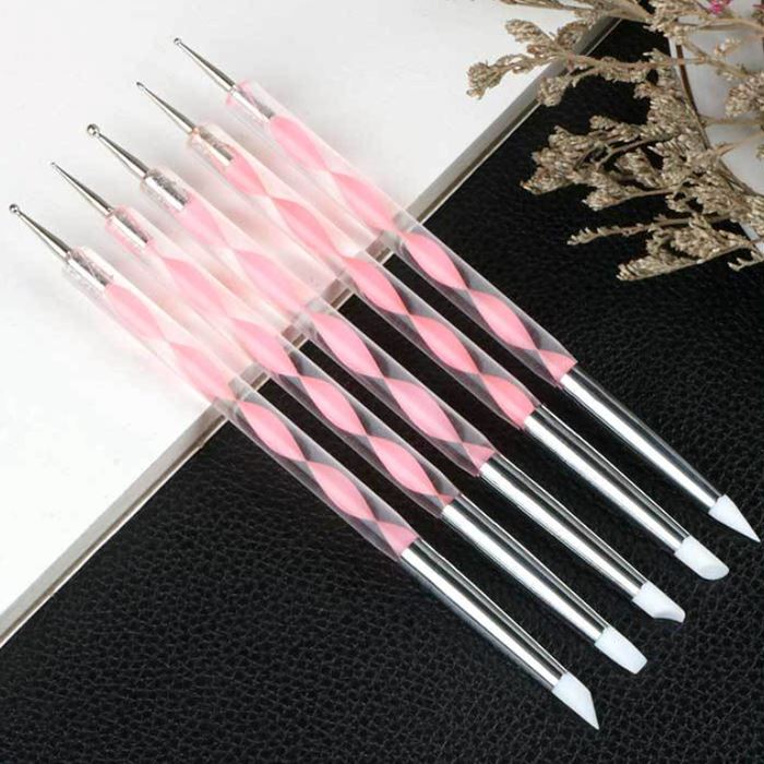 Nail Art Silicone Tip Pen 5 Pcs Set Nail Every Day And Night Pink 2 Sets (29% OFF) $13.5 Each 