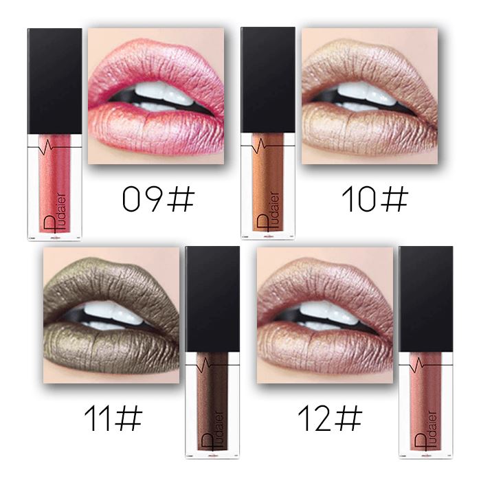 24HRS Waterproof Metallic Lip Gloss Morning Shades 09# 
