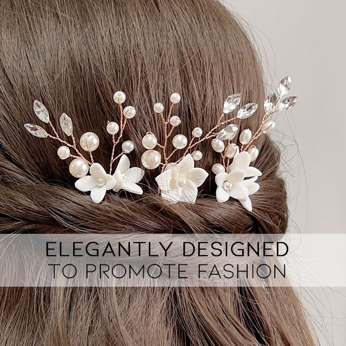 Simple & Elegant Floral Bridal Hair Comb Hair Styling Tools Every Day And Night 