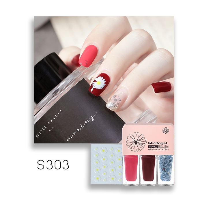 Peel-Off Nail Polish With Daisy Stickers spring-hill-lane33 S303 - Sunset Rose 