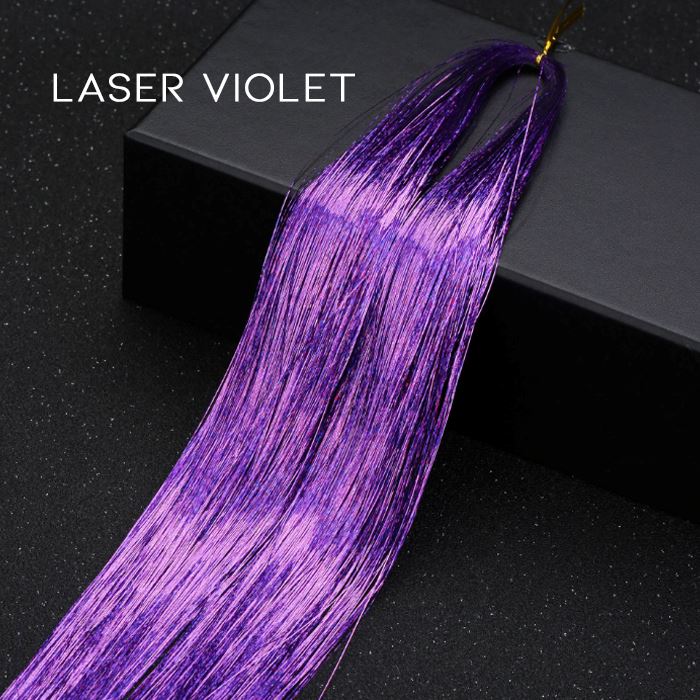 DIY Colorful Tinsel Hair (4 packs set) Hair Styling Tools Every Day And Night Laser Violet 