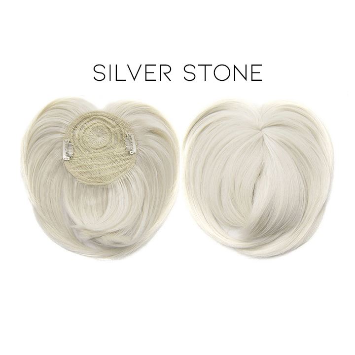 Natural Clip-In Hair Topper Morning Shades Silver Stone 