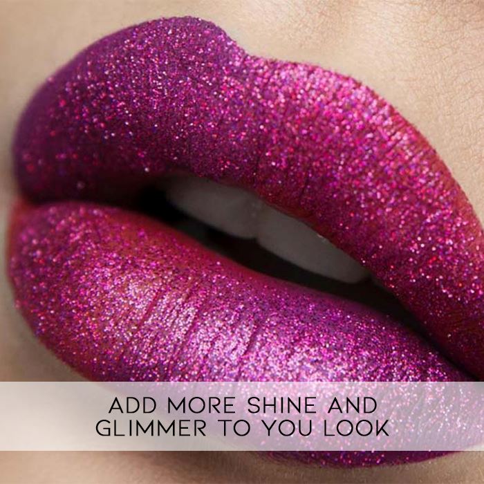 Waterproof Full Of Glitter Lipstick Make-up Every Day And Night 