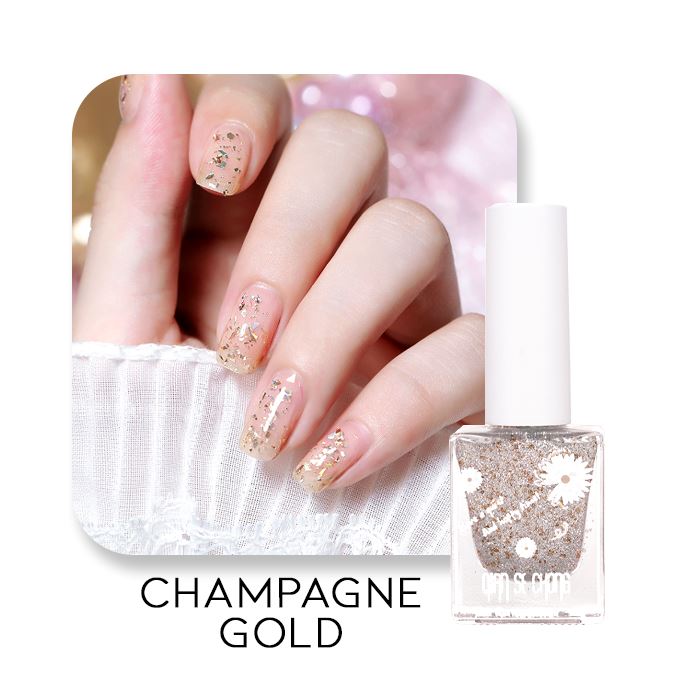 Easy Peel Off Glitter Nail Polish Nail Every Day And Night Champagne Gold 1pc 