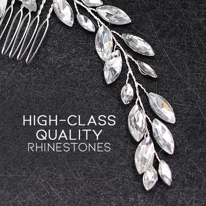 Simple & Elegant Crystal Bridal Hair Comb Hair Styling Tools Every Day And Night 