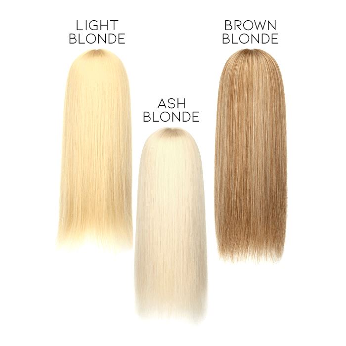 Straight Long Clip-in Hair Topper with bangs Morning Shades Light Blonde 