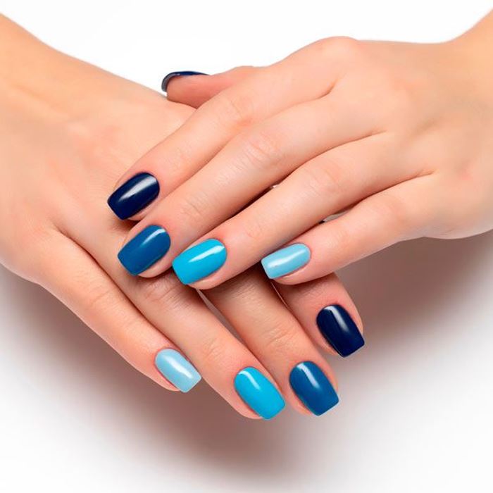 Color Gel Nail Polish (Blue Color Collection) Every Day And Night 