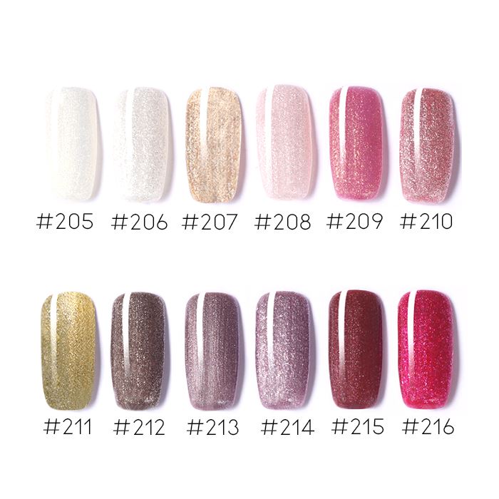 Color Gel Nail Polish (Fine Glitter Collection) Every Day And Night #206 