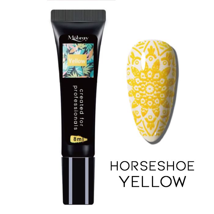 Nail Stamp Art Nail Polishes Every Day And Night Horseshoe Yellow 