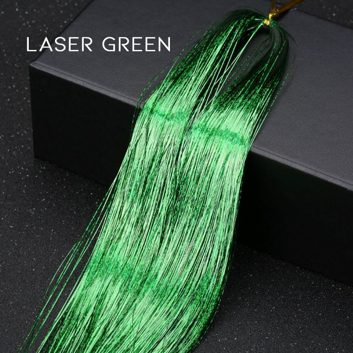 DIY Colorful Tinsel Hair (4 packs set) Hair Styling Tools Every Day And Night Laser Green 