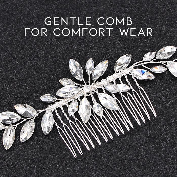 Simple & Elegant Crystal Bridal Hair Comb Hair Styling Tools Every Day And Night 