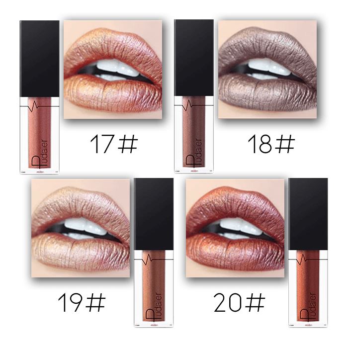 24HRS Waterproof Metallic Lip Gloss Morning Shades 17# 
