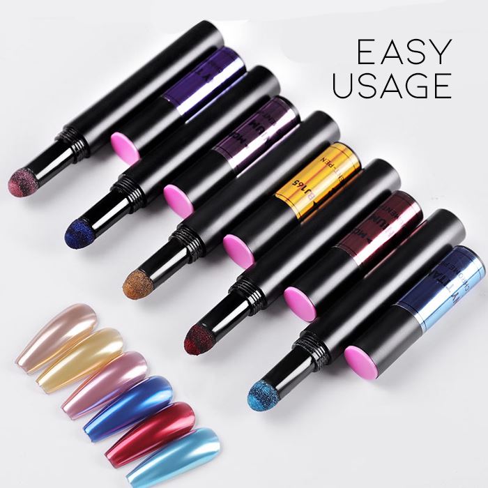 Mirror Chrome Powder Cushion Nail Every Day And Night 