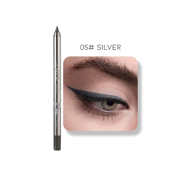 24HRS Waterproof Color Eyeliner Pencil Make-up Every Day And Night 05# Silver 1pc 